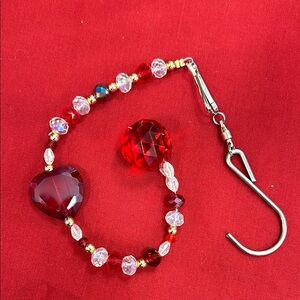 Handmade Red Crystal Heart Suncatcher 12”